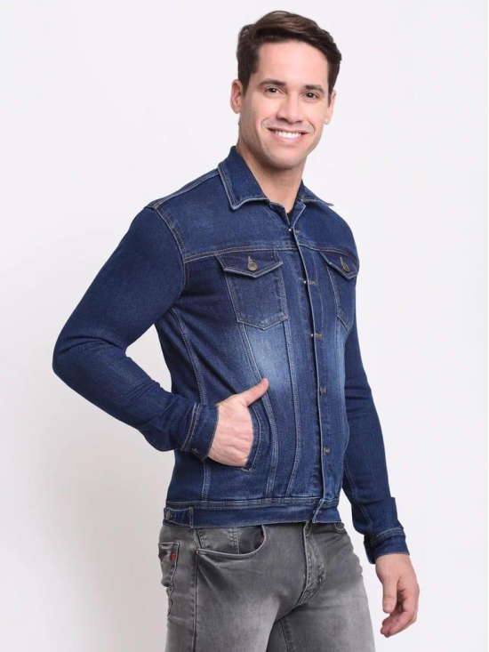 Rodamo Men Blue Washed Colourblocked Denim Jacket