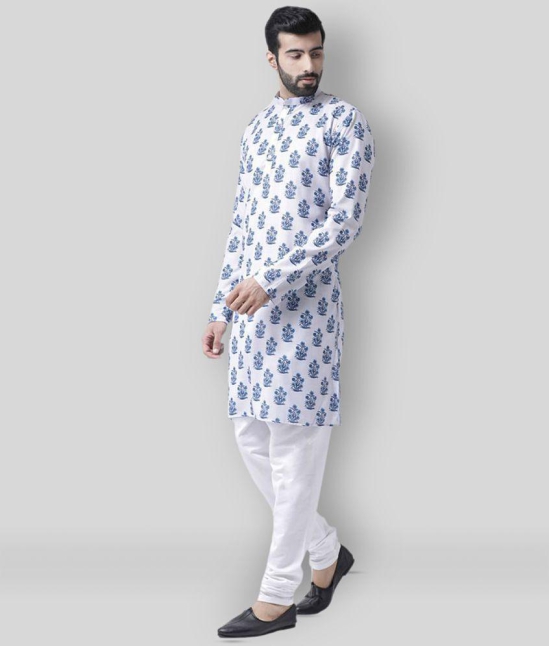 Hangup White Cotton Kurta Pyjama Set - None