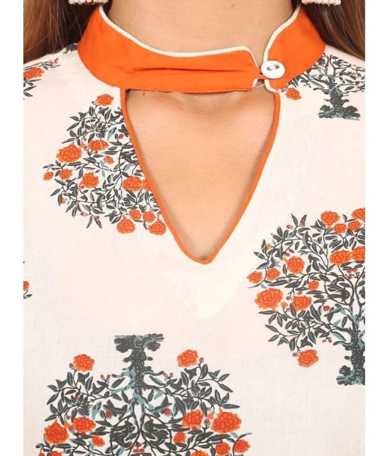 Rangun Orange Cotton Silk Straight Kurti - Single - XL