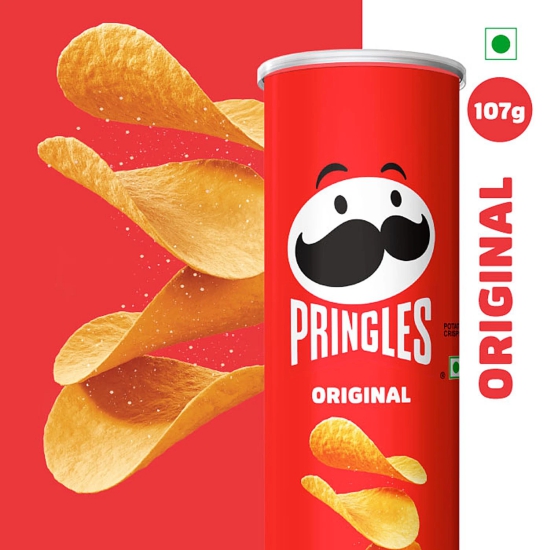 Pringles Original Potato Chips - Classic Salted Flavoured, 107 G Can