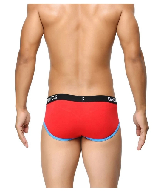 BASIICS By La Intimo - Red Cotton Blend Mens Briefs ( Pack of 1 ) - L