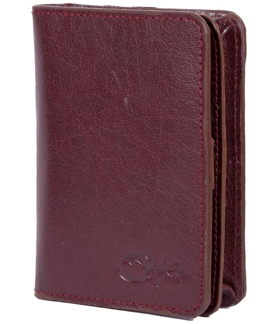 STYLE SHOES Leather Burgundy Womens Bi Fold Wallet ( Pack of 1 ) - Burgundy