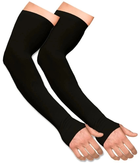 THRIFTKART Black Striped Riding Sleeves ( Single Set ) - Free Size