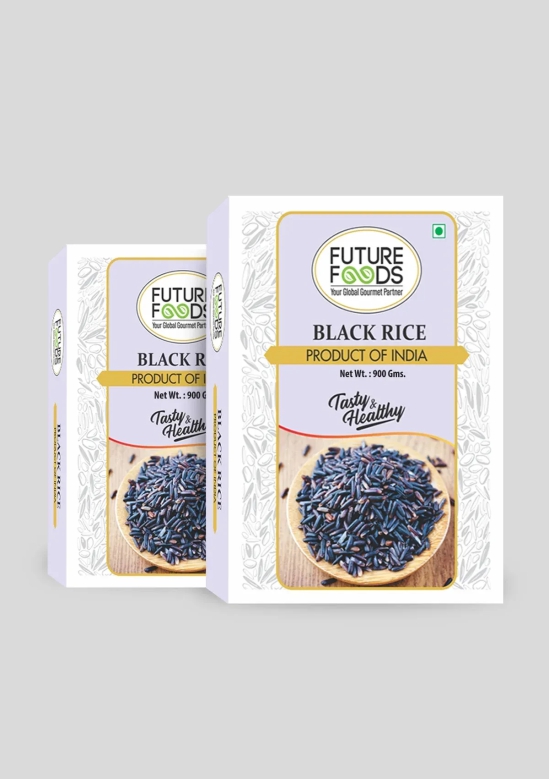 Future Foods Black Rice | Protein Rich | Rich in Antioxidants | All Natural | Aromatic & Unpolished | Natural Detoxifier & Fiber Source | Prevents the Risk of Diabetes & Obesity | 900g (Pack of 2)