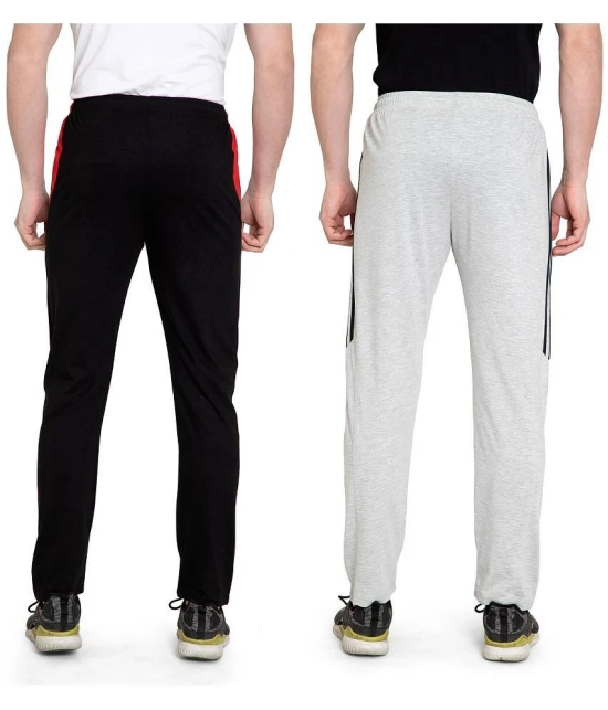 Zeffit Solid Men Black, Grey Track Pants (Pack Of 2 ) - M