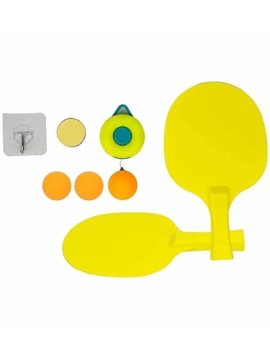 Kids Indoor Hanging Table Tennis Trainer Set, 2 Rackets & 3 Balls, Adjustable Height Self Training Game