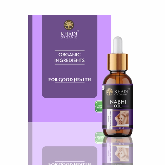 Khadi Organic Nabhi - Belly Button Oil for Sensational Skin (30ml) | Blend of Almond, Olive, and Lemon Essential Oil | Supports Healthy Skin | 100% Ayurvedic & Chemical-Free Cold Pressed Oil Pack 2