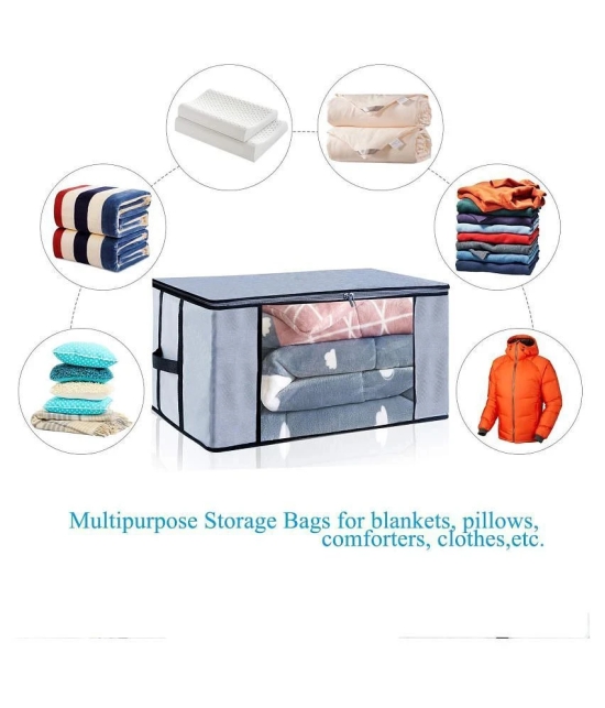 SH. NASIMA Set of 08 Underbed Storage Bag, Storage Organizer, Blanket Cover with Front Handle