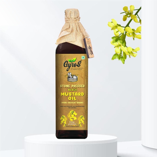 Stone Pressed Black Mustard Oil-1 L Plastic Bottle