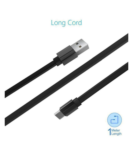 Portronics Type C Cable Black - 1 Meter - Black