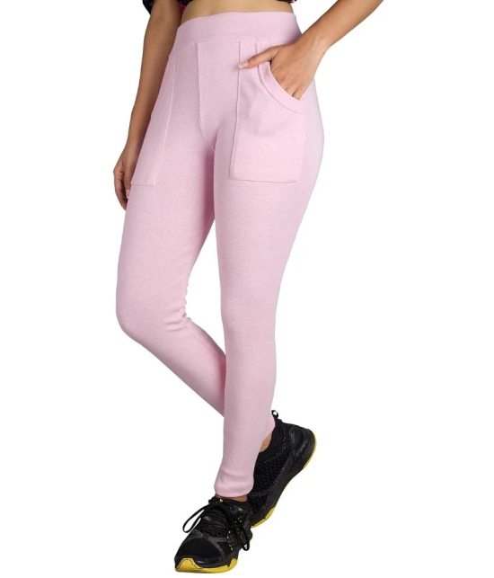 KARARO JEGGINGS - Cotton Blend Skinny Fit Pink Womens Jeggings ( Pack of 3 ) - None