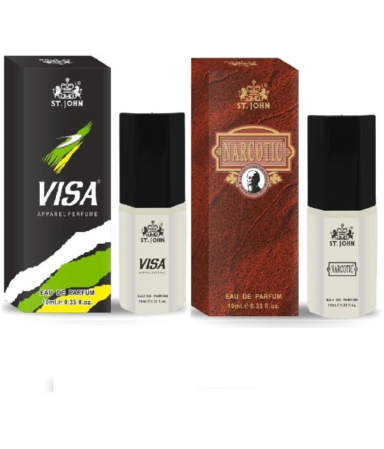 ST.JOHN Cobra Narcotic & Visa Pocket Perfume For Men 10ml Each (20ml) - Pack of 2