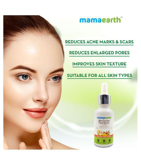 Mamaearth Skin Correct Face Serum Acne Scars removal cream with Niacinamide and Ginger Extract - 30 ml