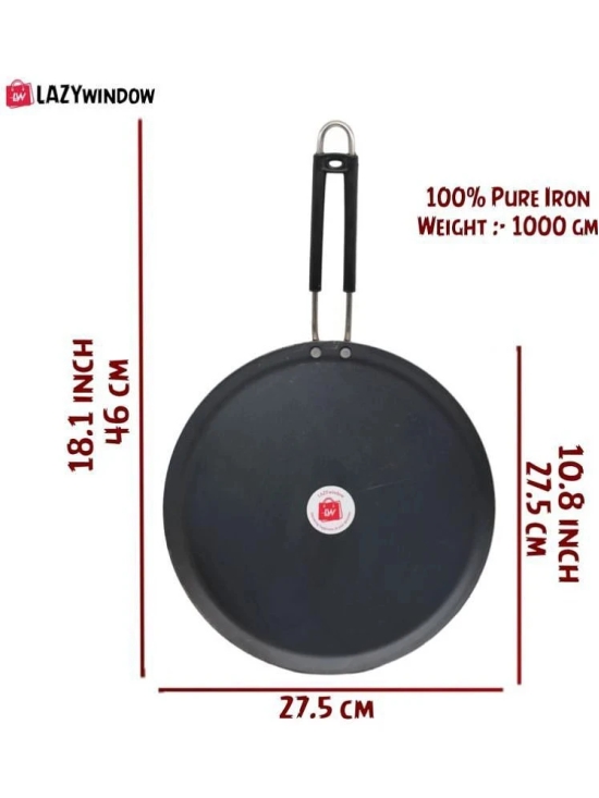 LAZYWINDOW Iron Dosa Tawa ( Pack of 1 ) - Black