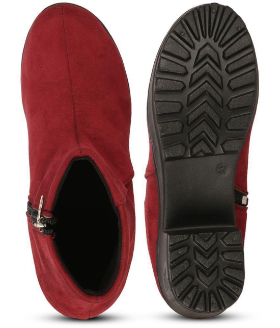 Ishransh - Red Women''s Ankle Length Boots - None