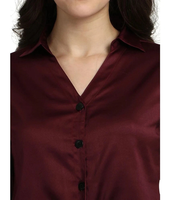 Smarty Pants Maroon Satin Shirt - Single - None