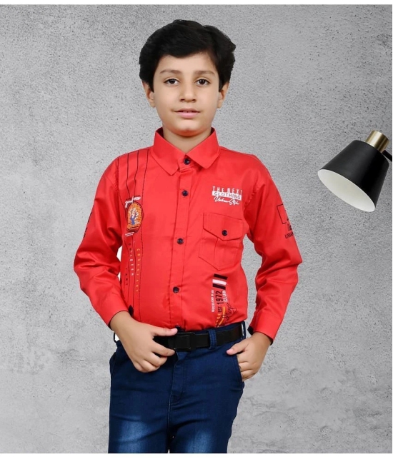 Arshia Fashions Pack of 1 Boys Denim Shirt & Jeans ( Red ) - None