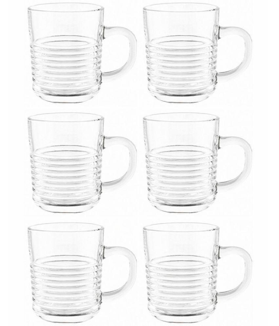 GoodHomes - Glass Single Walled Coffee Cup 220 ml ( Pack of 6 ) - Transparent