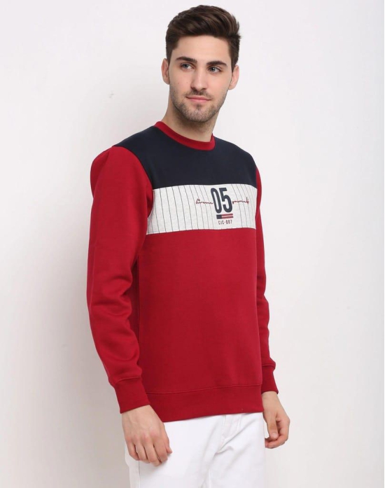 Rodamo  Men Red Colourblocked Sweatshirt