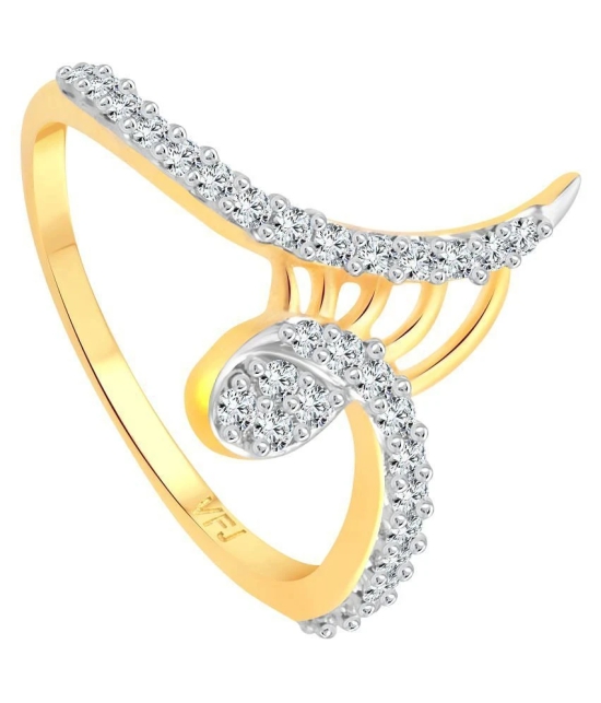 Vighnaharta  Designer Finger CZ Gold and Rhodium Plated Alloy Ring for Women and Girls - [VFJ1242FRG8] - None