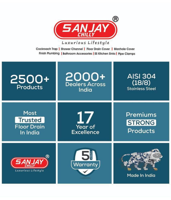 Sanjay Chilly Cockroach Trap Square German Floor Drain Gypsy with Hole 153 MM