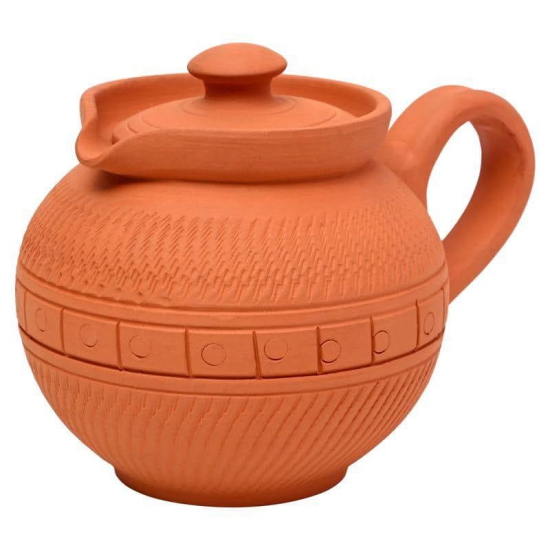 KSI Handmade Terracotta Clay Milk Sugar Pot Tea Kettle for Serving (Milk Pot)