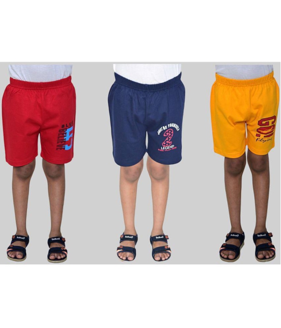 JILZ - Multi Color Cotton Boys Shorts ( Pack of 3 ) - None