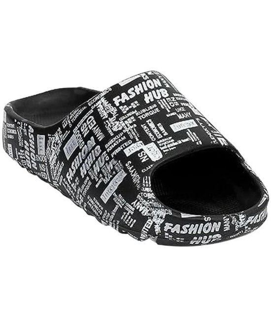 BRUTON Black Mens Slide Flip Flop - None