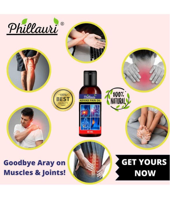 Phillauri Adivasi Pain Oil - Pain relief Oil - Joint Pain Relief Oil Ayurvedic Joint Pain Massage Oil Liquid 60ml - Pack 5