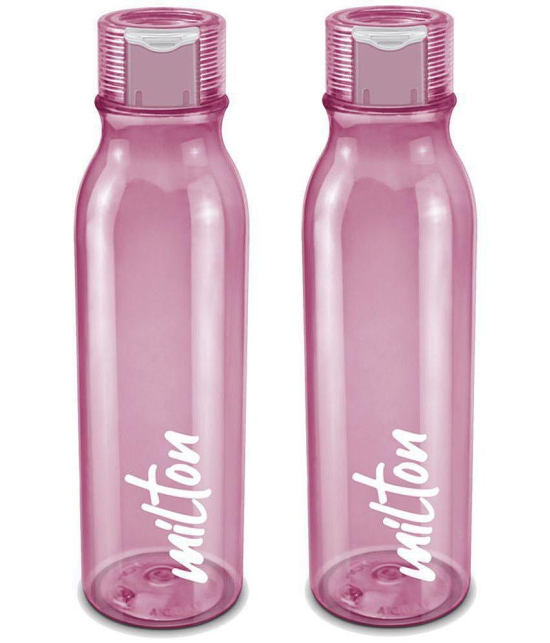 Milton Name Tag Pet Water Bottle, Set of 2, 1 Litre Each, Green - Burgundy