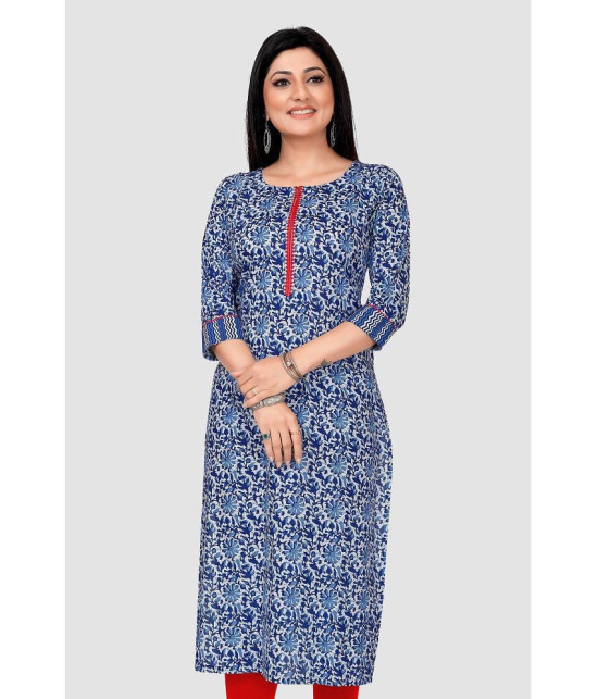 Meher Impex - Blue Cotton Women''s Straight Kurti ( Pack of 1 ) - None