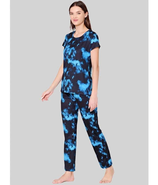 Bodycare - Navy Blue Spandex Womens Nightwear Nightsuit Sets ( Pack of 1 ) - None