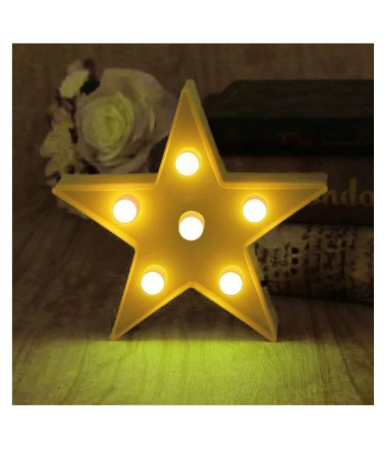 YUTIRITI Beautiful 3D Star Shaped LED Light Up Marquee Sign Night Table Wall Indoor Outdoor Decoration (15.5 x 15.5 x 2.5, Yellow)