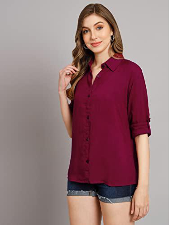 FUNDAY FASHION Women Regular Fit Solid Casual Shirt