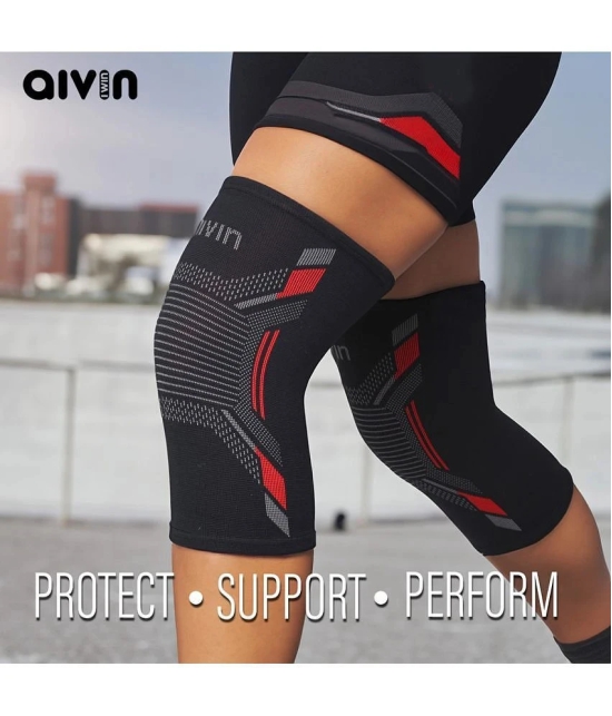 Aivin Black Knee Support ( Pack of 2 ) - XL