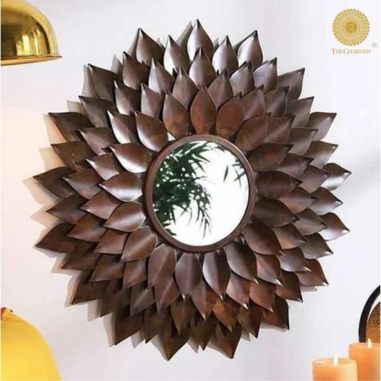 Beautify Sunflower Wall Mirror (30 Inches Dia)-Gold