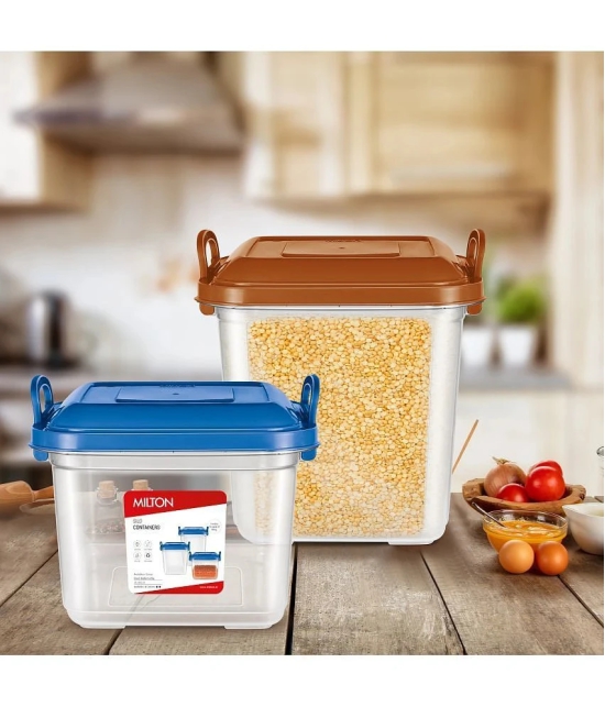 Milton Silo 15 Plastic Storage Containers, 1 Piece, 14.45 Litres, Blue | Storage Jar | Kitchen Organiser | BPA Free | Stackable | Modular | Nestable - Blue