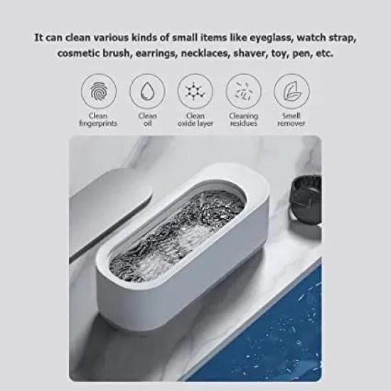 Ultrasonic Cleaner High Frequency Household Mini Portable Ultrasonic Vibration Cleaning Machine for Jewelry Eyeglasses Toothbrush Cosmetic Brush