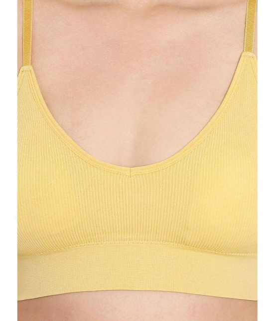 ILRASO - Yellow Poly Cotton Women's Bra & Panty Set ( Pack of 1 ) - None