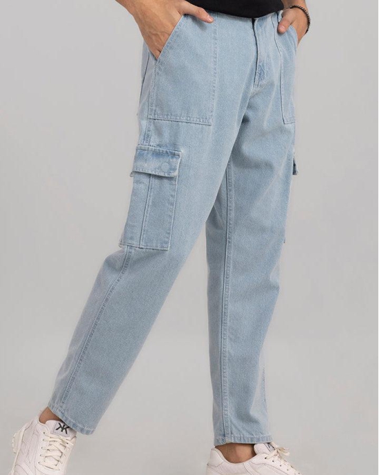 Bwolves: Light Blue Baggy Fit Jeans for Effortless Style-28