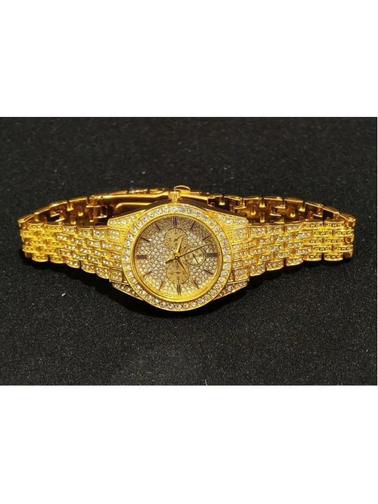 Rhonium Gold Metal Analog Womens Watch