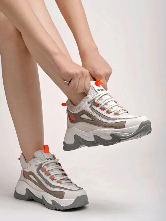 Shoetopia White Womens Sneakers - None