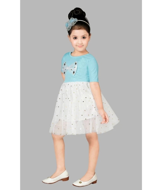 Coxxup Light Blue Net Baby Girl Frock ( Pack of 1 ) - None