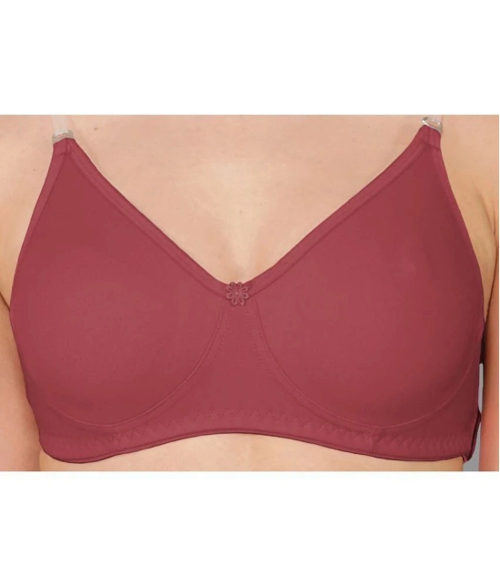 Madam - Burgundy Cotton Blend Lightly Padded Womens Everyday Bra ( Pack of 1 ) - None