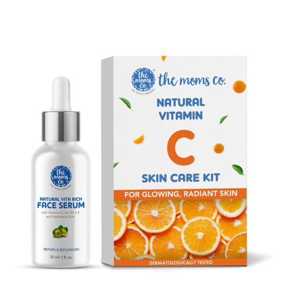 Natural Vita Rich Face Serum (30ML) + The Moms Co. Natural Skin Care Kit