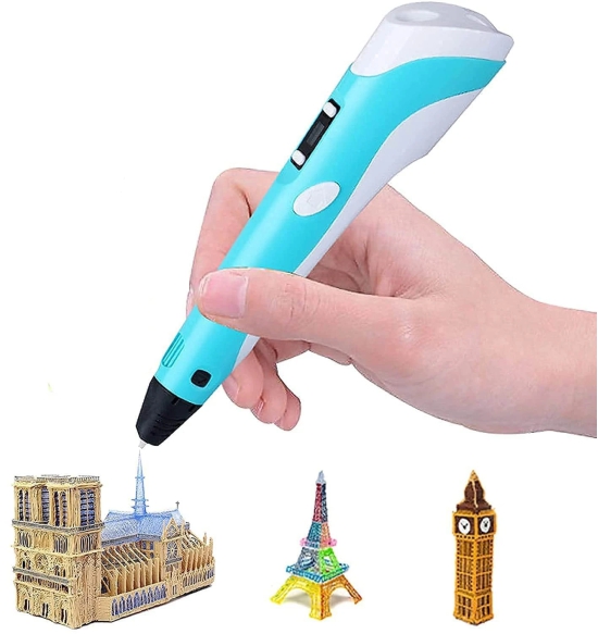 3D Pen-2 Professional 3D Printing Drawing Pen with 3 x 1.75mm ABS/PLA Filament for Creative Modelling and Education