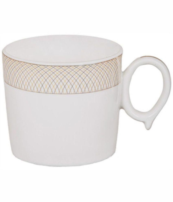 GoodHomes - Porcelain Single Walled Coffee Cup 160 ml ( Pack of 6 ) - White