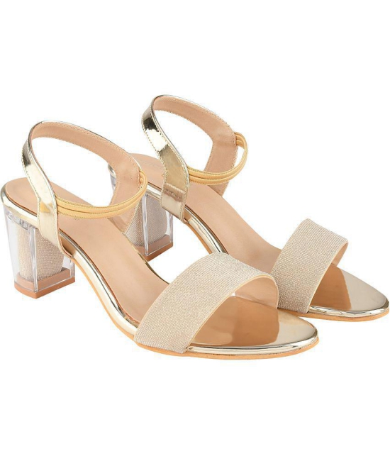 Shoetopia - Gold Womens Sandal Heels - None