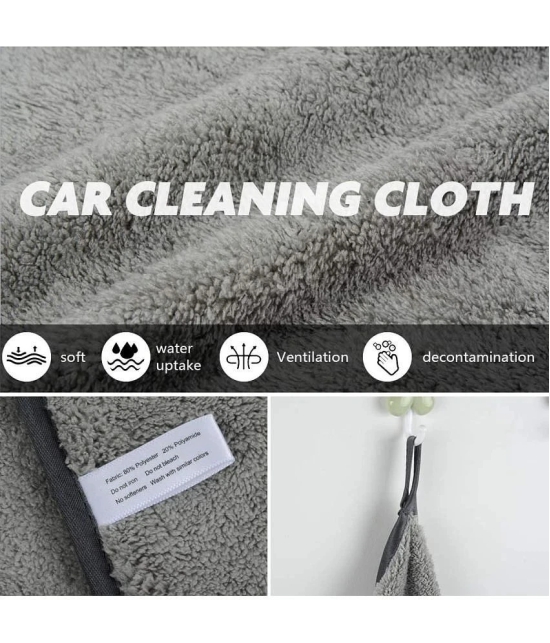 Auto Hub Grey 600 GSM Microfiber Cloth For Automobile ( Pack of 3 )