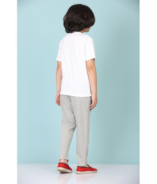 Rydho - Light Grey Cotton Boys T-Shirt & Trackpants ( Pack of 1 ) - None